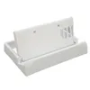 A white plastic stand for a handheld gaming device, shown from a slightly elevated side angle against a white background. Produktbild-Vorschau