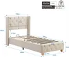 Polsterbett(Beige)mit Lattenrost und Kopfteil, Produktbild-Vorschau 5