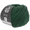 A ball of dark green yarn with a label wrapped around it. Produktbild-Vorschau