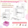 COSTWAY Toaletka dziecięca, toaletka drewniana księżniczka, Podgląd zdjęcia produktu 2