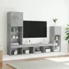 vidaXL 4-tlg. Wohnwand mit LED-Beleuchtung Betongrau Produktbild-Vorschau 4