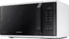 A white and black Samsung microwave oven is shown from a 3/4 angle on a white background. Produktbild-Vorschau