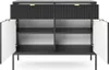 Kommode Kioto 104 cm Schwarz & Gold – Rillenfront, Goldene Produktbild-Vorschau 5