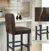 Tabouret de bar en cuir synthétique - marron antique, Lot Voir les images du produit 4