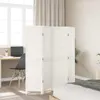 A white folding room divider is shown in a room with a desk and chair on the left and a bed on the right. Anteprima dell’immagine prodotto