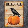 Rabe auf Kürbis - Hello Fall Metallschild XXL in 28x38 cm Produktbild-Vorschau 2