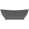 vidaXL Lavabo con troppopieno grigio scuro opaco 58,5x39 cm Anteprima dell’immagine prodotto 9