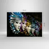Bilder auf glas - Abstrakt Maske Feder Festival - 70x50cm - Produktbild-Vorschau 3