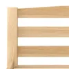 Close-up view of the side of a wooden bed frame, showing slats and a vertical support post. Produktbild-Vorschau