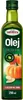 A bottle of pumpkin seed oil with pumpkins and seeds depicted on the label. Produktbild-Vorschau