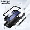 Exploded view of a phone case with its components, showing a multilayer structure. Produktbild-Vorschau