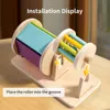 Montessori Holz Textil-Trommel 2-in-1, Baby Farb-Erkennung, Produktbild-Vorschau 3