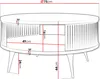 A diagram showing the dimensions of a round coffee table. Produktbild-Vorschau