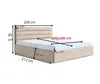 Sofello Polsterbett  200x200 Metall-Lattenrost Beige Velour Produktbild-Vorschau 3