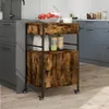 vidaXL Kuchynský vozík údený dub 56x43x89,5 cm materiál na Náhľad obrázku produktu 4