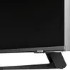 Close-up of the bottom edge of a television screen and its stand. Produktbild-Vorschau