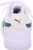 The back view of a white Puma sneaker with green accents. Produktbild-Vorschau