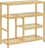 A multi-level bamboo shelf unit. Produktbild-Vorschau
