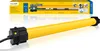 A yellow roller shutter motor is shown in front of its packaging. Produktbild-Vorschau