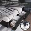 Łóżko tapicerowane 90x200 cm czarne z diodami LED i 2 Podgląd zdjęcia produktu 5