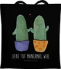 Mr. & Mrs. Panda Tote Bag Kaktus Liebe - Schwarz - Produktbild-Vorschau 1