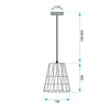 Technical drawing of a pendant lamp with dimensions. Náhled obrázku produktu