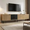 Merax TV Lowboard mit 3 Türen und 2 Schubladen, TV Schrank Produktbild-Vorschau 3