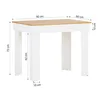 Homestyle4u 2761, Essgruppe mit 2 Stühlen Weiß Holz Eiche Produktbild-Vorschau 4