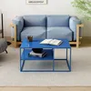 Tavolino 'Solund' in acciaio 90 x 60 x 45 cm blu scuro Anteprima dell’immagine prodotto 2
