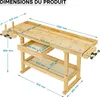 Banco da lavoro Wiltec 151 x 61,5 x 86 cm in legno, banco Anteprima dell’immagine prodotto 7