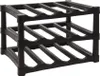 A black plastic wine rack with three tiers, each capable of holding multiple bottles. Produktbild-Vorschau
