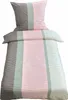 2 tlg Bettwäsche 135x200 + 80x80 Mikrofaser Grau Rosa Produktbild-Vorschau 1