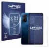 A product shot of a phone screen protector packaging and a phone with a screen protector applied. Produktbild-Vorschau