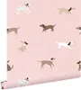 ESTAhome Tapete Hunde Rosa und Braun 50 x 900 cm Produktbild-Vorschau 1
