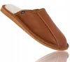 Heren slippers, leer, lamswol, lichtbruin, met de hand Productafbeelding-voorbeeld 6