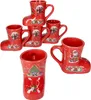 6x Glühweinstiefel rot Weihnachts-Motiv 200ml geeicht Produktbild-Vorschau 1