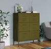 vidaXL Armoire à tiroirs vert olive 80x35x101,5 cm Acier Voir les images du produit 8
