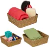 Relaxdays Aufbewahrungskorb Seegras, 3er Set, Körbchen in 3 Produktbild-Vorschau 1