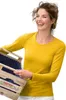 Langärmeliges Baumwoll-T-Shirt für Damen, 95% Baumwolle, 5% Produktbild-Vorschau 1