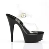 DELIGHT-608 Damen Sandale von Pleaser, Transparent Schwarz Produktbild-Vorschau 5