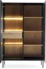 Vitrine Lagos 166 cm 2D1SZ mit LED, Metallfüßen, gerillten Produktbild-Vorschau 4