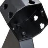 A close-up view of a black metal table base, showing the connection points and decorative cutouts. Produktbild-Vorschau