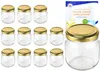 12er Set Rundglas 212 ml nieder To 66 goldener Deckel Produktbild-Vorschau 1