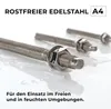 Isolbau Ankerstange A4 Edelstahl M10 x 130 mm 1 Stück Verbundanker Gewindestange ETA Produktbild-Vorschau