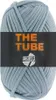 A ball of light blue yarn with a black label. Produktbild-Vorschau