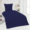 4 teilige Uni Bettwäsche 155 x 220 cm navy blau Einfarbig Produktbild-Vorschau 2