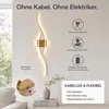 Akku Wandleuchte Innen 100cm 1Stk, Kabellos Wandlampe Gold Produktbild-Vorschau 3