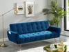 Schlafsofa Klappsofa 3-Sitzer - Samt - Dunkelblau - POLANI Produktbild-Vorschau 4