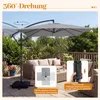 Parasol COSTWAY 250 cm, prostokątny, z podstawą i korbą, Podgląd zdjęcia produktu 6