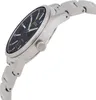 A close-up side view of a silver Seiko watch with a black face. Produktbild-Vorschau